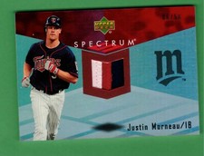 2007 UPPER DECK SPECTRUM JUSTIN MORNEAU JERSEY PATCH RELIC 6/50 TWINS