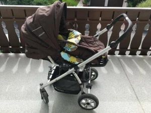 Gesslein F4 Kinderwagen und Buggy 2 in 1 mit Adapter braun grün - Bild 1 von 12
