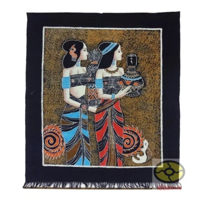 Tapiz Batik Artístico Colgante en Pared Color Brillante - Niñas Étnicas Chinas Yunnan Tailandesas Foto 1 de 4