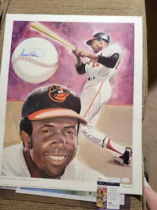 Frank Robinson Signed 22"x18" Baltimore Orioles Litho Jsa Certified - Picture 1 of 3