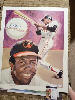 Frank Robinson  Signed 22"x18" Baltimore Orioles  Litho Jsa Certified - Image 1 of 3