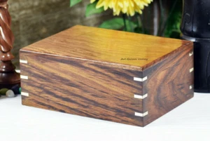 Large Wooden Cremation Urns for Human Ashes And Pets Keepsake Box Wooden Coffin  - Picture 1 of 5