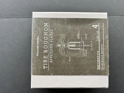 Williams Sonoma 4 Neumáticos Bouchon 2011 Aperitivo Platos Abridor de Vino En Caja Original Foto 1 de 3