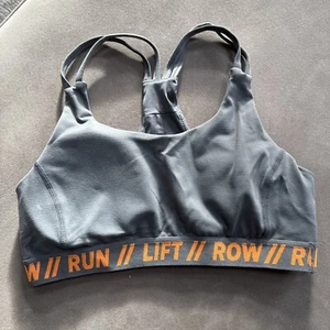 Damen Orangetheory Träger Sport BH Shirt Top Run Lift Row Medium Grau Orange - Bild 1 von 5