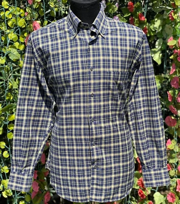 Brioni Sport Flannel Plaid Nova Check Chemise Tartan Button Shirt Size 41 16 L 3 - Image 1 of 4