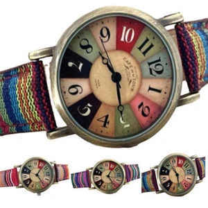 Women Boho Hippie Watch Watch With Multicolour Rainbow Pattern Quirky Boho Gift✲ - Picture 1 of 12