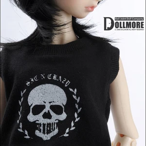 Dollmore 1/3 BJD doll clothes SD - Skull Rockstar Sleeveless T Shirt (Black) - Picture 1 of 7