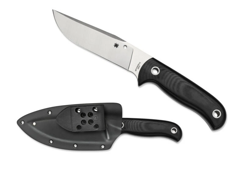 SPYDERCO Bradley Bowie Fixed Blade Knife, Black Plain Edge with Sheath - FB33GP - Image 1 of 1