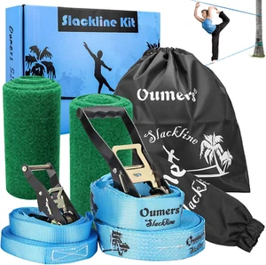 Beginner Slackline Kit, Complete Slack Line Gift Set with 50Ft Main Blance Line - Picture 1 of 12