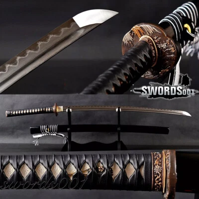 Clay Tempered Folded T10 Katana Sharp Japanese Samurai Sword Handmade Real Hamon - Image 1 of 4