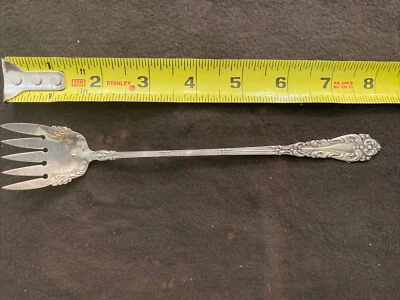 "Tenedor para servir de plata de ley Amston 8"" cubiertos antiguos" Foto 1 de 4