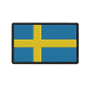 SWEDEN FLAG embroidered hook PATCH SWEDISH EMBLEM Konungariket Sverige NEW - Picture 1 of 12