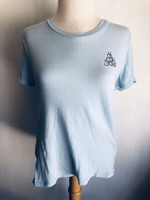 VOLCOM STONE Official Women's Baby Blue Surf Skate T-Shirt Size Medium - Image 1 of 4