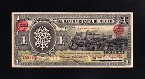 F.C. MEJICO MEXICO , BANCO ORIENTAL , 1 PESO 1914 , MBC- (VF) , MANCHAS , S388a - Imagen 1 de 2
