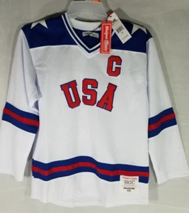 Mike Eruzione Team USA Hockey Trikot Kopfbedeckung Klassiker M L 125 $ UVP NEU MIT ETIKETT - Bild 1 von 5