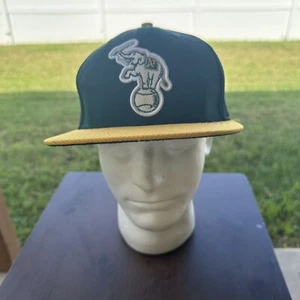 Oakland Athletics Hat Cap Fitted Mens 7 1/4 New Era Green MLB Baseball Bay Area - Picture 1 of 10
