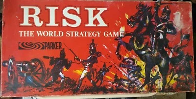 RISK BY PARKER BIG RED BOX VERSION VINTAGE STRATEGY BOARD GAME COMPLETE VGC - Image 1 of 3