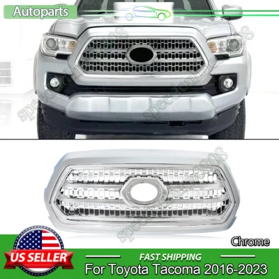 For 2016-2023 Toyota Tacoma Front Bumper Grille Assembly Chrome Molding Grill Foto 1 de 4