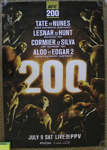 Official UFC 200 Lesnar Silva Aldo Tate Nunes Hunt Poster 27x39 (Near Mint) Cover