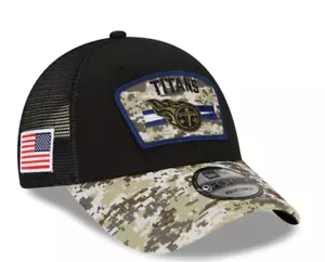 Tennessee Titans New Era Salute To Service 9FORTY Adjustable Hat - Black - Picture 1 of 5