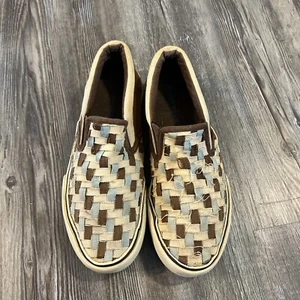 Vans Cross Pattern braun/blau/beige Slipper Sneaker Damen 8,5 Unikat ** - Bild 1 von 6