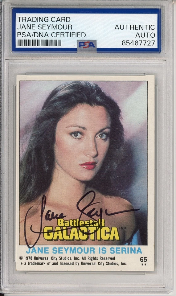 1978 Topps Battlestar Galactica #65 Jane Seymour SIGNED Serina CARD PSA DNA COA - Image 1 of 2