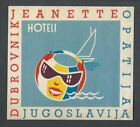 Hôtel Jeanette DUBROVNIK / OPATIJA Yougoslavie (Croatie) - étiquette bagage vintage