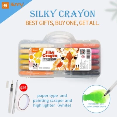 Sunny Silky Washable Rotatable 24colors pack Art Supplies Crayon Set /oil pastel - image 1 of 4