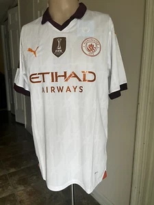 Kevin De Bruyne Manchester City White Away Jersey US Adult Large - Picture 1 of 7