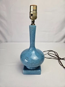 Phil Mar MCM Ceramic Table Lamp, Speckled Turquoise, No Shade - Picture 1 of 13