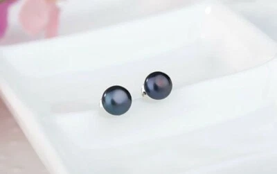 Damen Ohrringe Ohrstecker Rhodiniert Süßwasser Perle Ohrschmuck Pearl Earrings - Bild 1 von 4