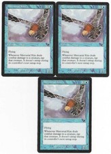 Magic the Gathering MTG Scourge Mercurial Kite Cards by Richard Sindinha X3
