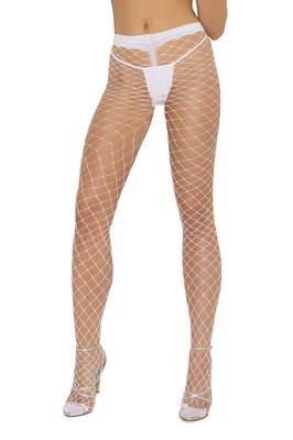 Diamond Net Pantyhose Spandex Fence Industrial Hosiery Nylons Black White 1722 - Image 1 of 4