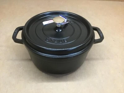 STAUB Cast Iron Dutch Oven 4-qt Round Dutch Oven - Matte Black