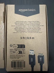 USB 3.0 Charger Cable - A-Male to Micro-B - 3 Feet Black 10 Piece Pack - Picture 1 of 3