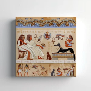 Ancient Egyptian Scene Canvas Print Wall Art, Stylish Home Decor Wall Hanging - Picture 1 of 12