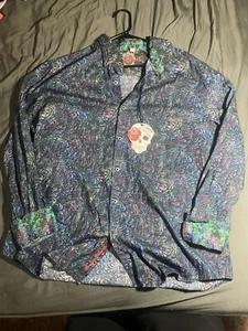 Robert Graham Größe 2XL Paisley buntes Hemd mit Flip-Manschette Holiday Ed. HARKEN Herren - Bild 1 von 11
