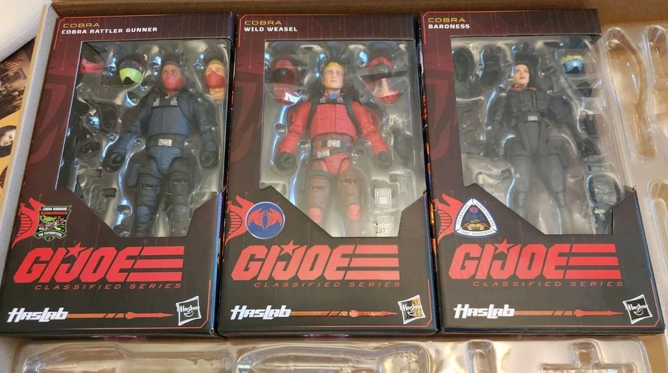 GI Joe Classified Haslab Rattler ¡SOLO FIGURAS! Baronesa, comadreja salvaje, + artillero Foto 1 de 4