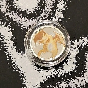 1 Gram Silver Art Round Pokemon Charizard Encapsulated - Picture 1 of 2
