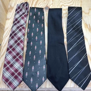 Designer Seidenkrawatten 4 Stück Kenneth Cole Hickey Freeman Henry Jacobson gestreift - Bild 1 von 12