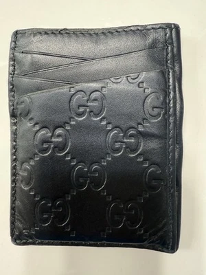 Tarjetero vertical de cuero azul Gucci Foto 1 de 4