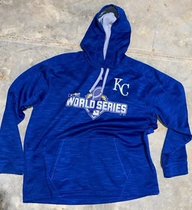 HOODIE Mens Kansas City KC Royals Sweatshirt 2015 Baseball MLB World Series XL - Picture 1 of 12