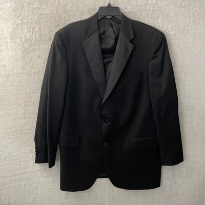 Chaqueta Blazer Hart Schaffner Marx Para Hombre Negra 46L Algodón Manga Larga 2 Botones Foto 1 de 4