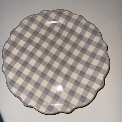 Two 2 Pioneer Woman ~ Guinga Gris y Blanco ~ Plato de Cena 10.75" ~ Gres Foto 1 de 4