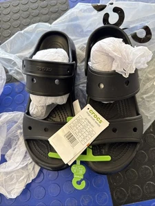 NWT Crocs Classic Mega Crush Sandal Shoes Black Women High Heel Thick Sole - Picture 1 of 4