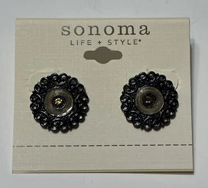 Sonoma Ohrringe schwarz verziert orange Kristall neu auf Karte  - Bild 1 von 2