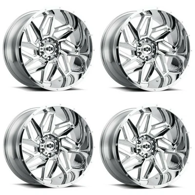 Set 4 22" Vision Off-Road 361 Spyder Chrome Wheels 22x10 5x5 -19mm Lifted Rims - Image 1 of 4