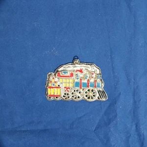 Wallace Silversmiths Sterling Enamel Train Christmas Ornament Vintage - Picture 1 of 5