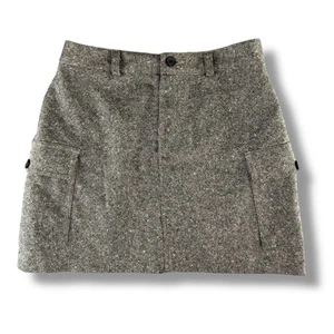 Vintage J.Crew Grey Wool Mini Preppy Utility High Rise Skirt Pockets Retro Sz 8 - Picture 1 of 4