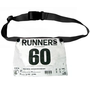 Running Triathlon Marathon Number Belt Waist Adjustable Black Race Men Woman - Picture 1 of 1